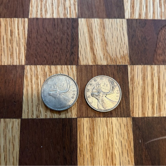 Vintage Quarter Bundle of 2 qty Coins - Featuring King George & Queen Elizabeth - Picture 3 of 9